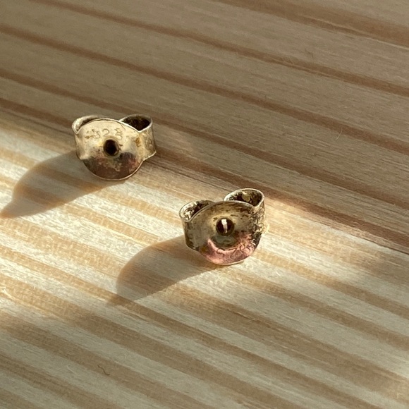 Tiny dainty .925 Sterling silver Elephant Boho studs pair earrings ta… - Picture 5 of 7